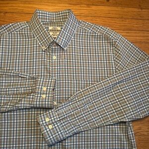 Jos. A. Bank Multicolor Plaid Button Down Long Sleeve Shirt Size XL preppy